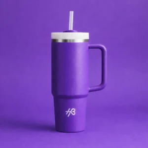 Purple with White 1200ml Insulated Tumbler – Custom Engraving